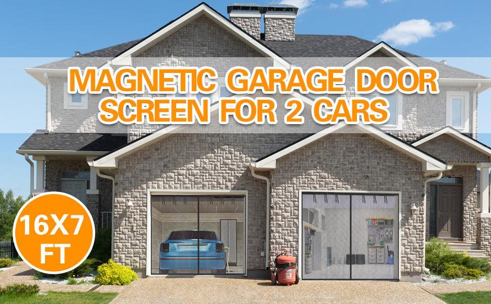 Magnetic Garage Screen Door for 2-Car Garage