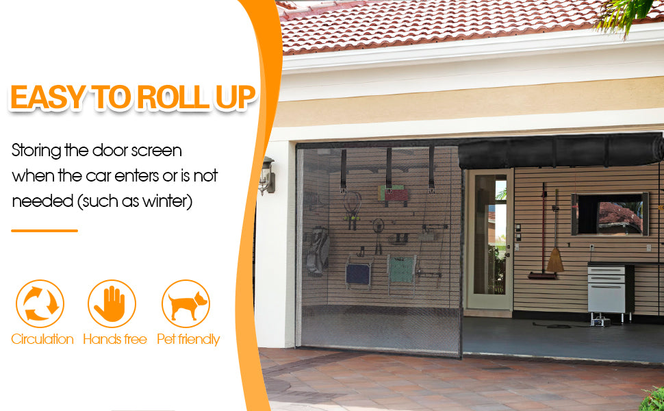 Magnetic Garage Screen Door for 2-Car Garage