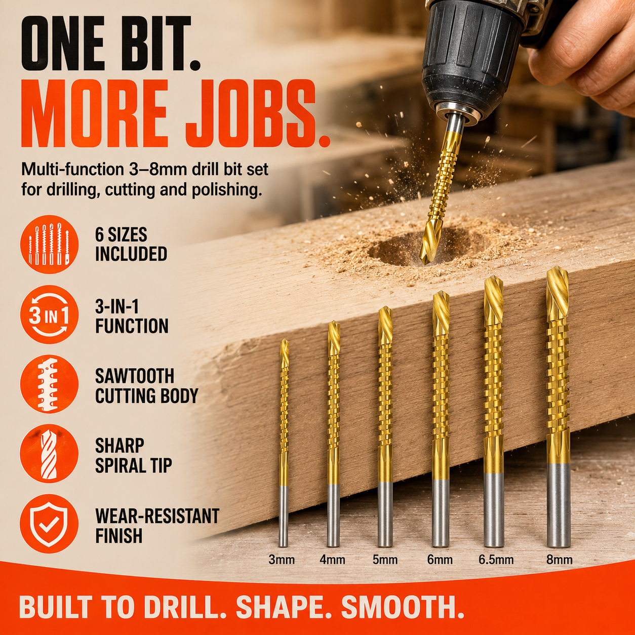 3-8mm Pack Cobalt Drill Bit Set