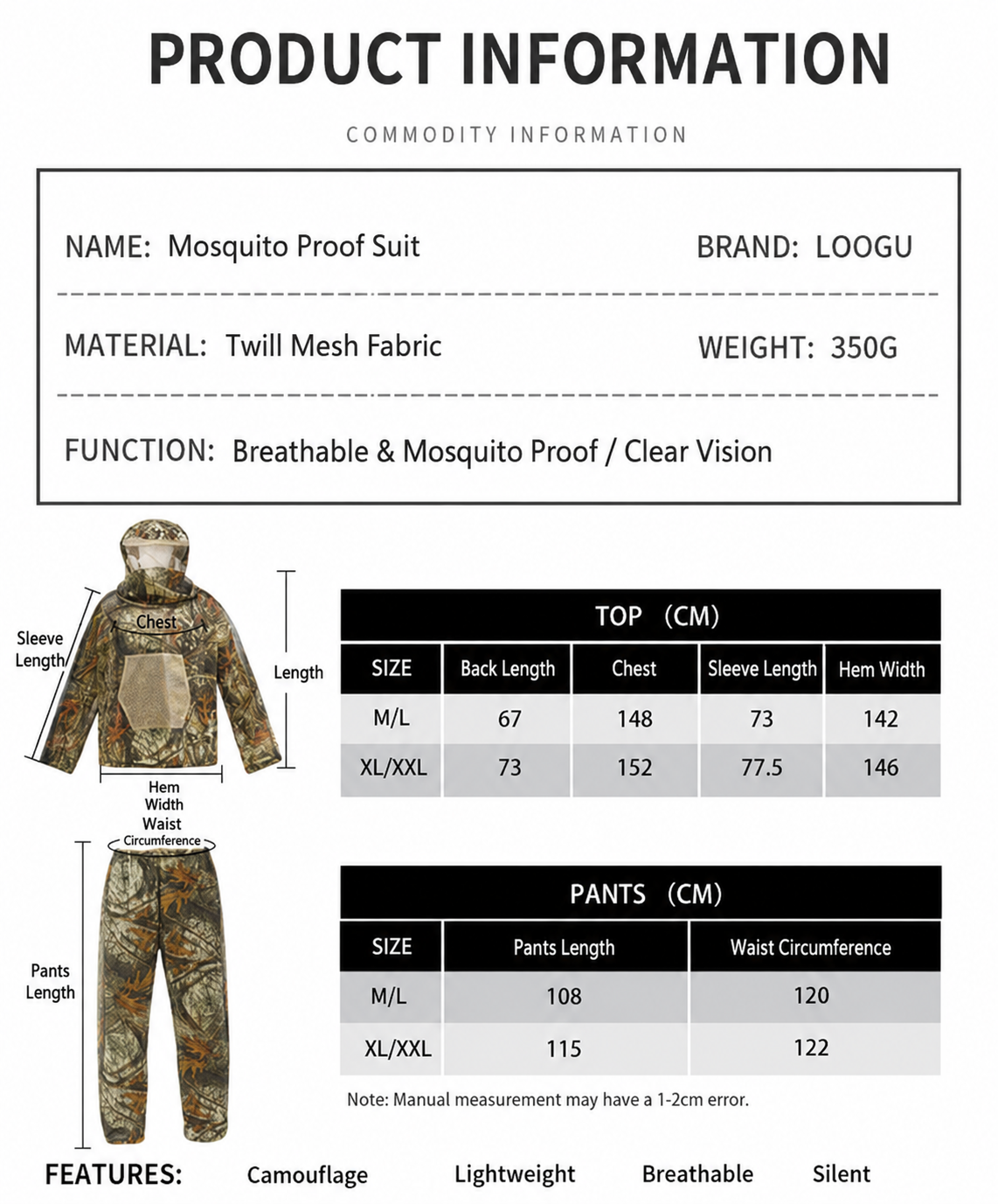 Stealth Camo Ghillie Hunting Suit