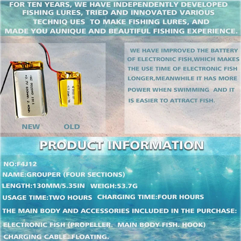 13cm/5.1" Rechargeable Robotic Fishing Lure
