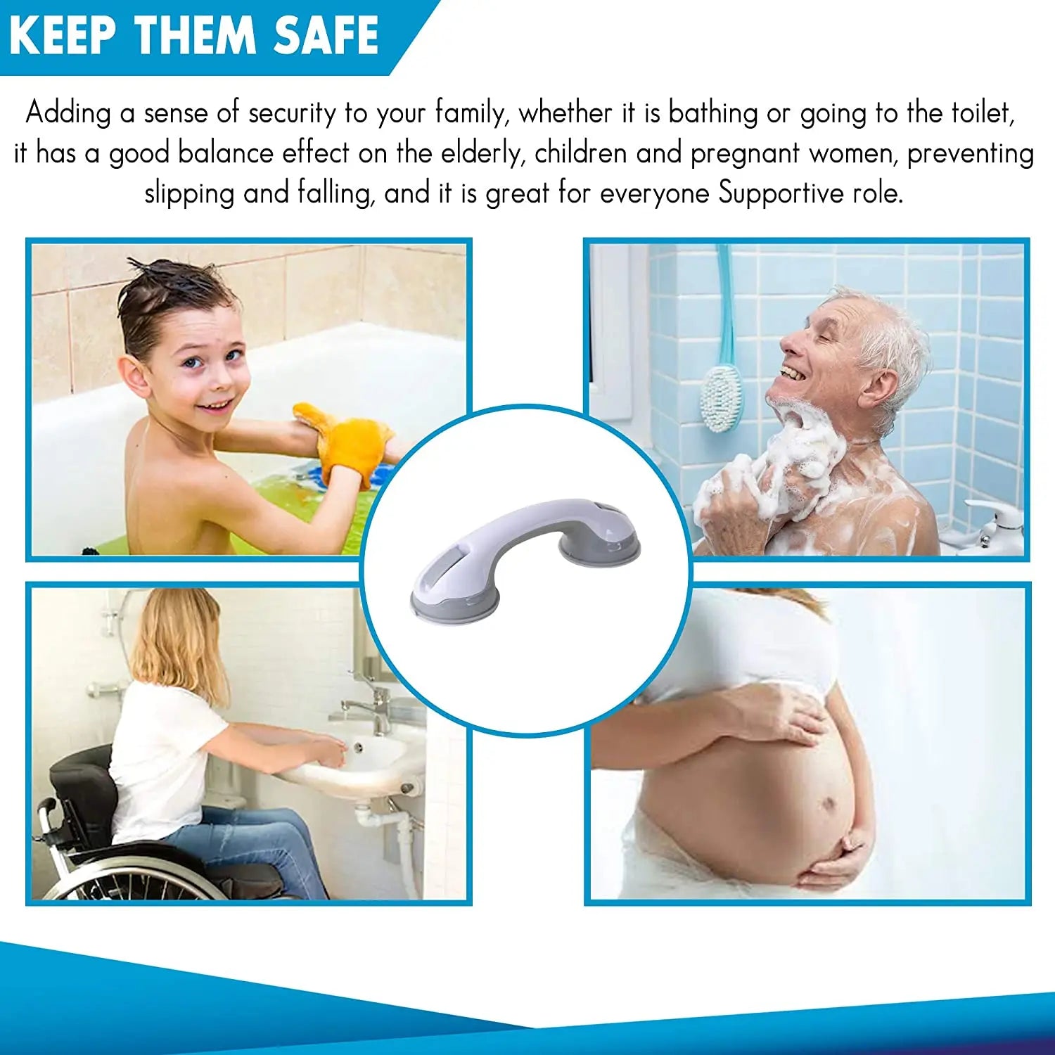 Safety Suction Grab Bar for Bathroom & Toilet