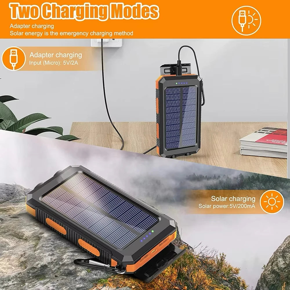 20000mAh Solar Power Bank with Compass & Light