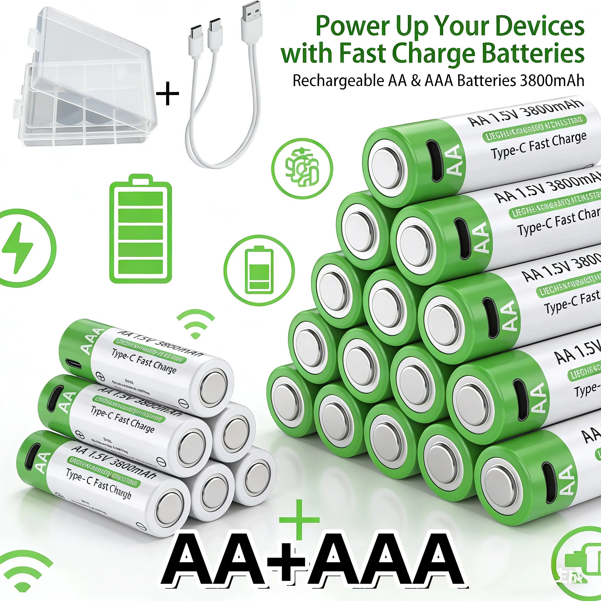 Rechargeable Lithium-Ion Battery AA&AAA