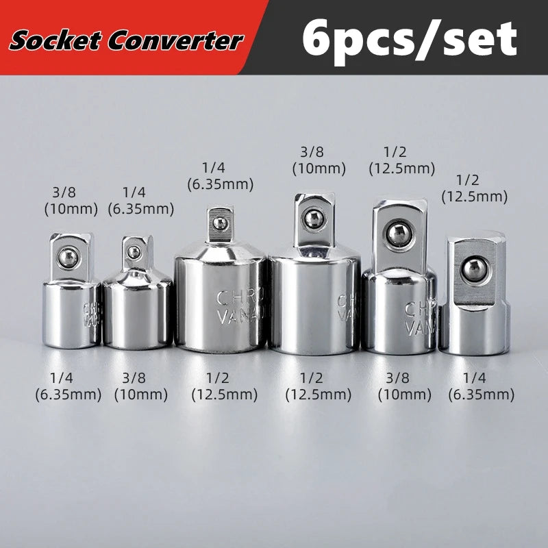 1/4" 3/8" 1/2" Ratchet Socket Adapter & Reducer Set