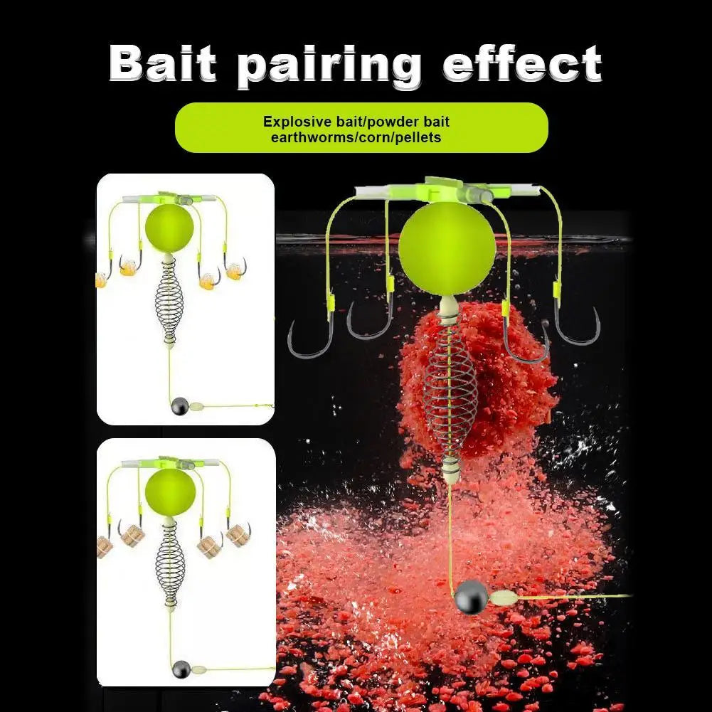 All-in-One Feeder Spring Bait Rig with 4 Hooks