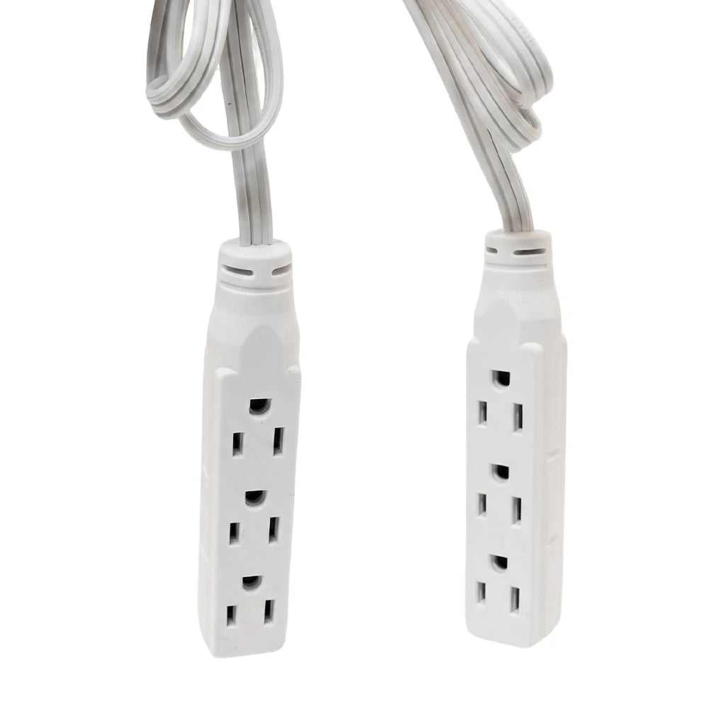 Twin Extension Cord Power Strip with Flat Plug (ETL Certified)