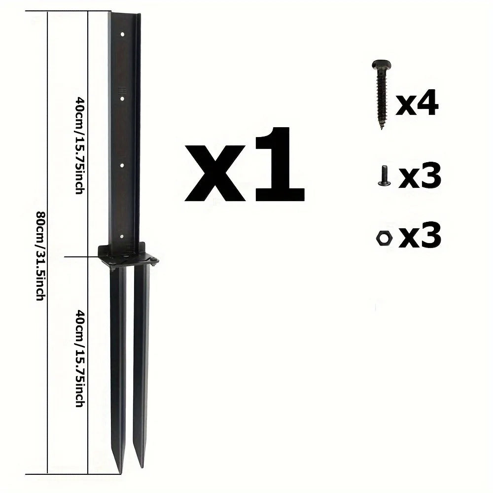 1/2 Pack Heavy-Duty Steel Fence Post Repair Kit with Ground Spike