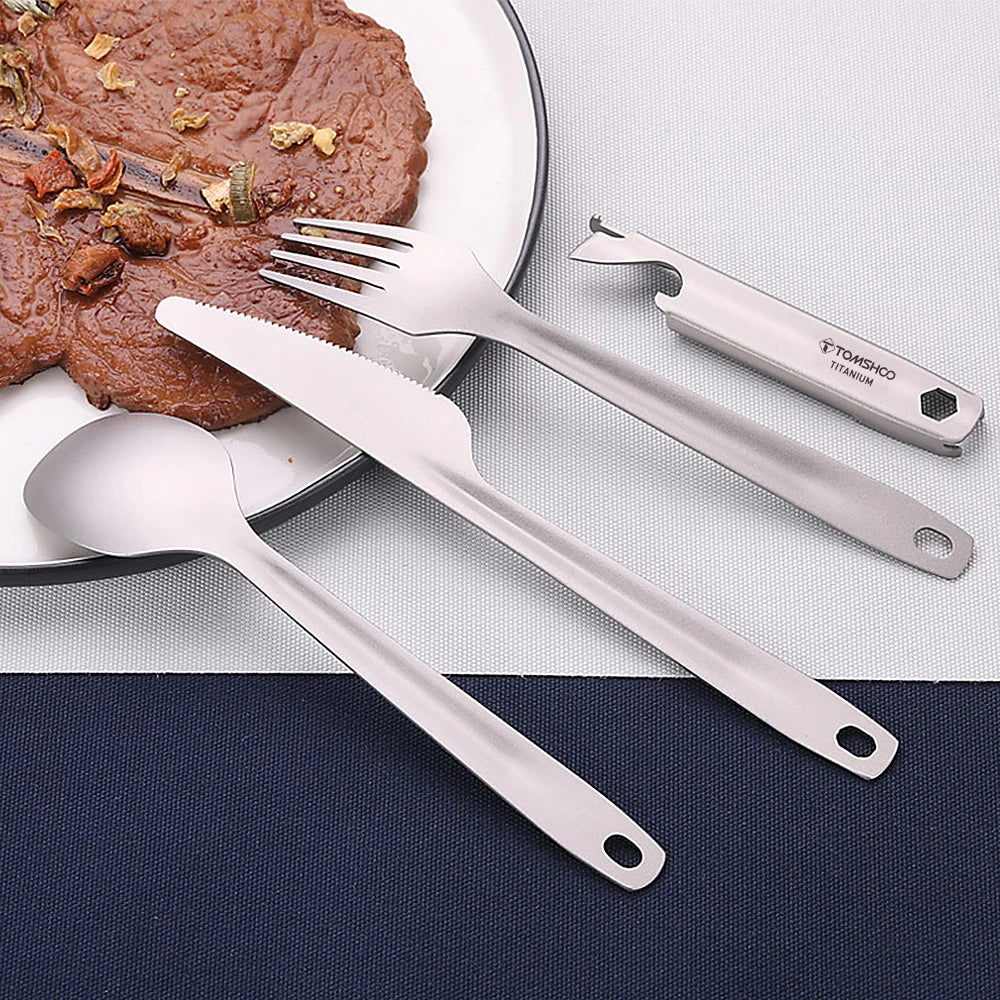 4-in-1 Titanium Camping Cutlery Set