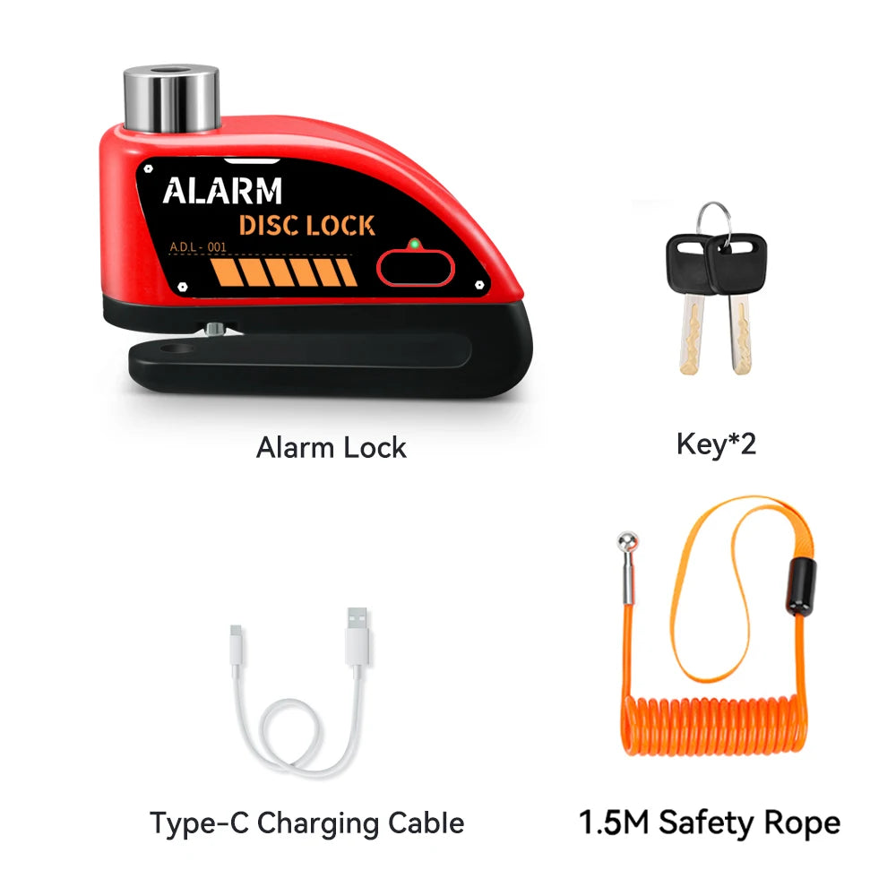 120dB Motorcycle Disc Brake Alarm Lock