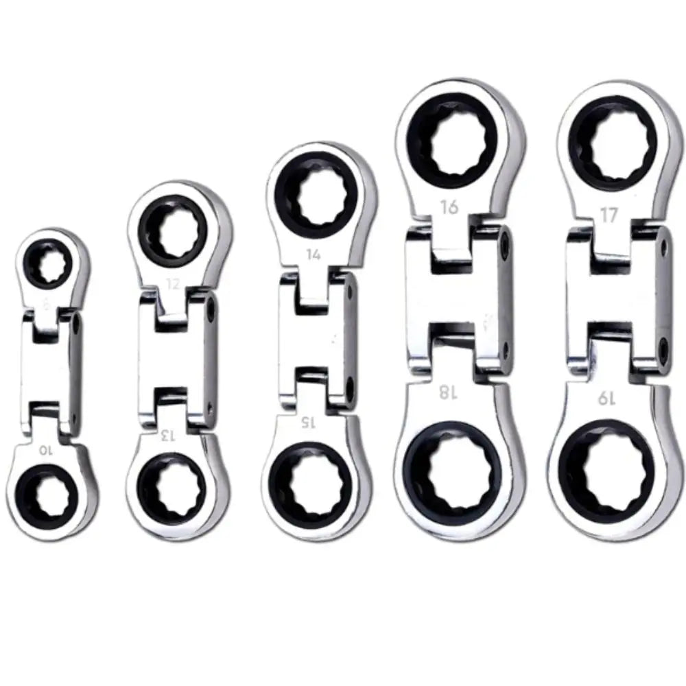 5-Piece Flex-Head Ratcheting Wrench Set (8–19mm)