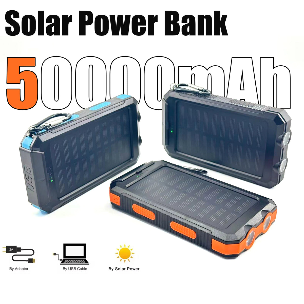 20000mAh Solar Power Bank with Compass & Light