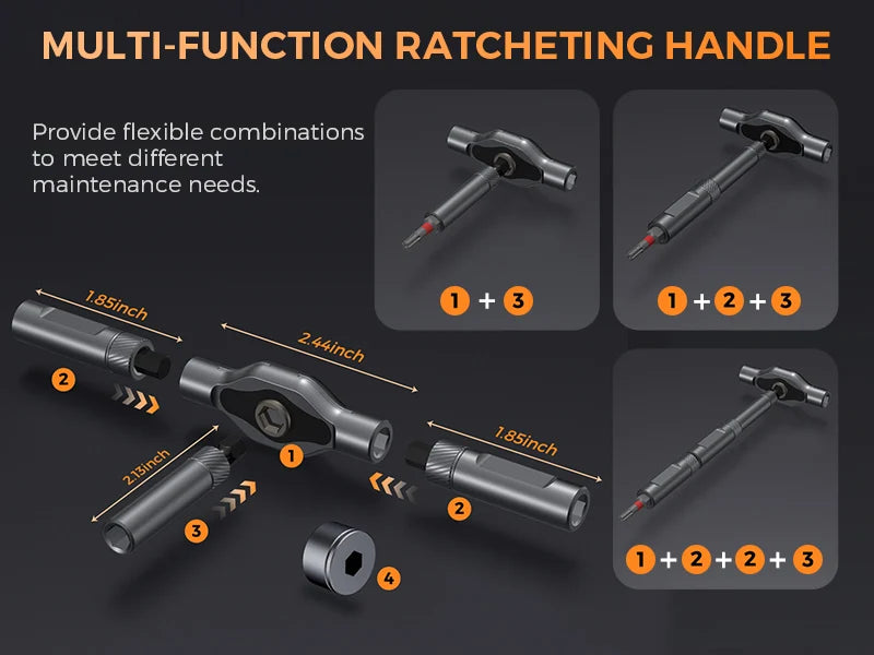 74-in-1 Magnetic Ratchet Screwdriver Set