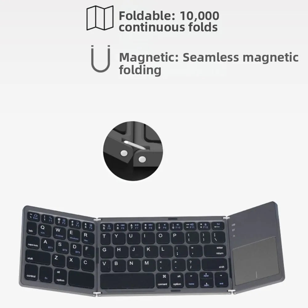 Ultra-Compact Foldable Bluetooth Wireless Keyboard