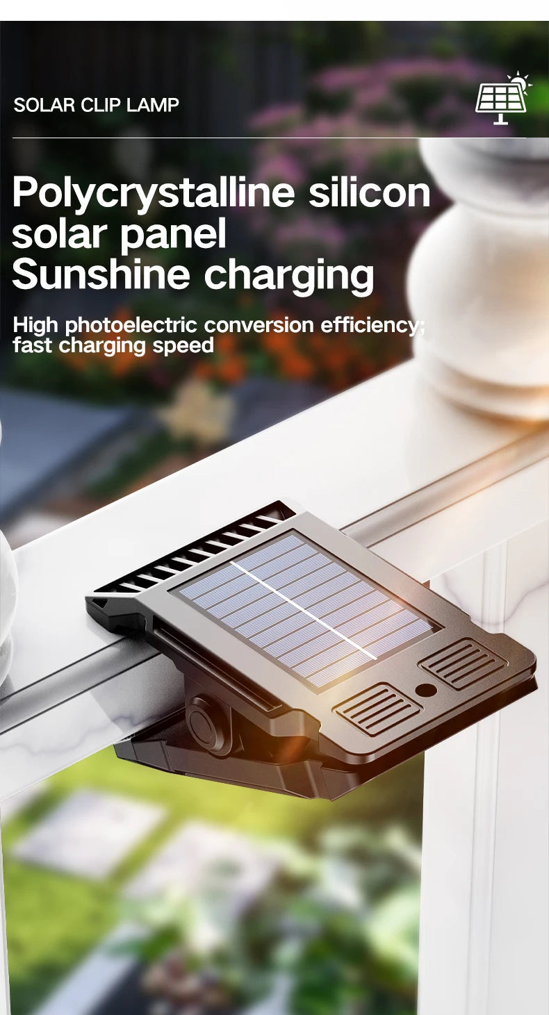 Solar Motion Sensor Clip-On Garden Light
