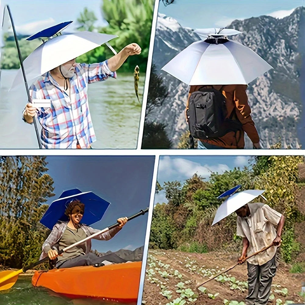 Double Layer Umbrella Fishing Hat