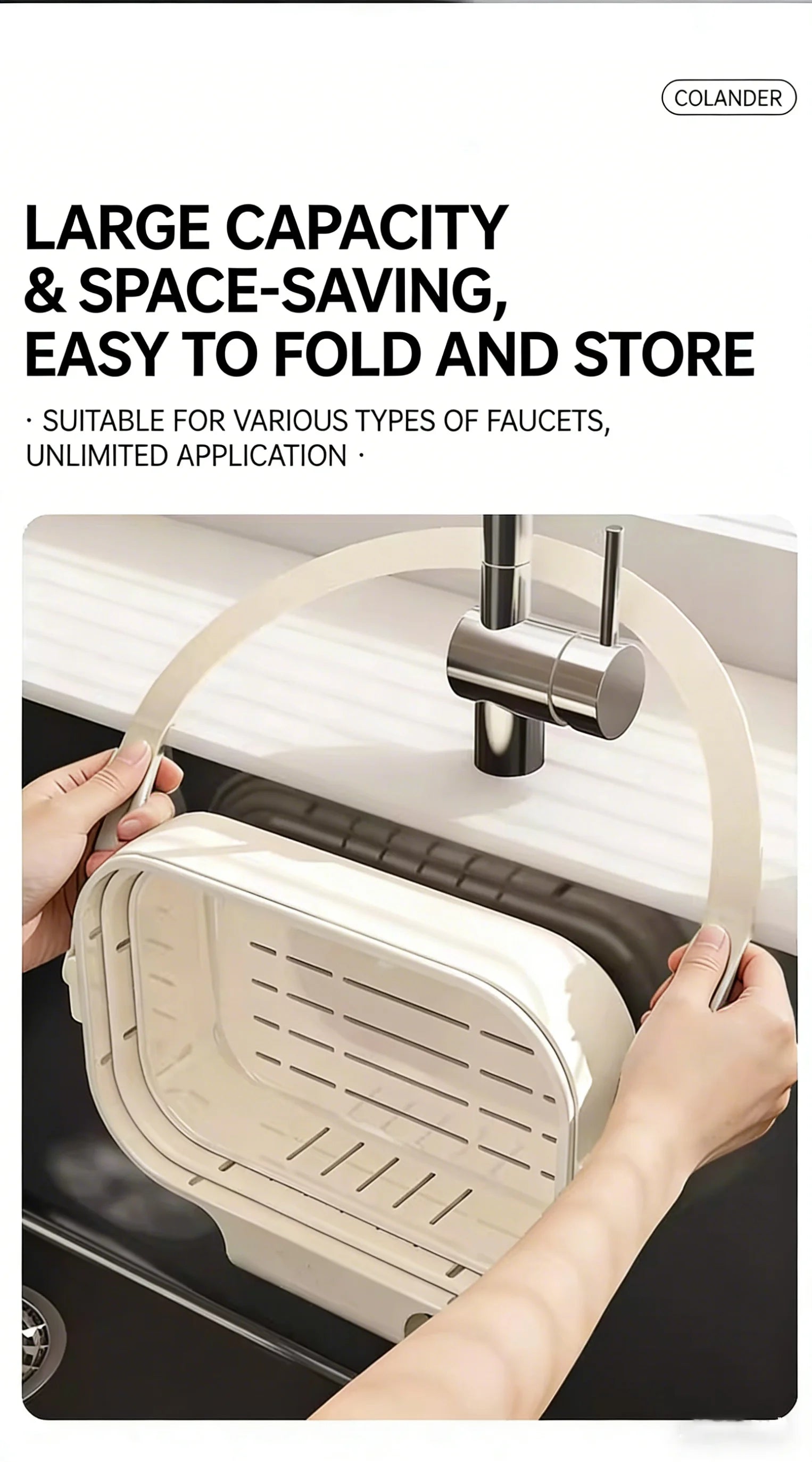 Foldable Sink Colander Basket