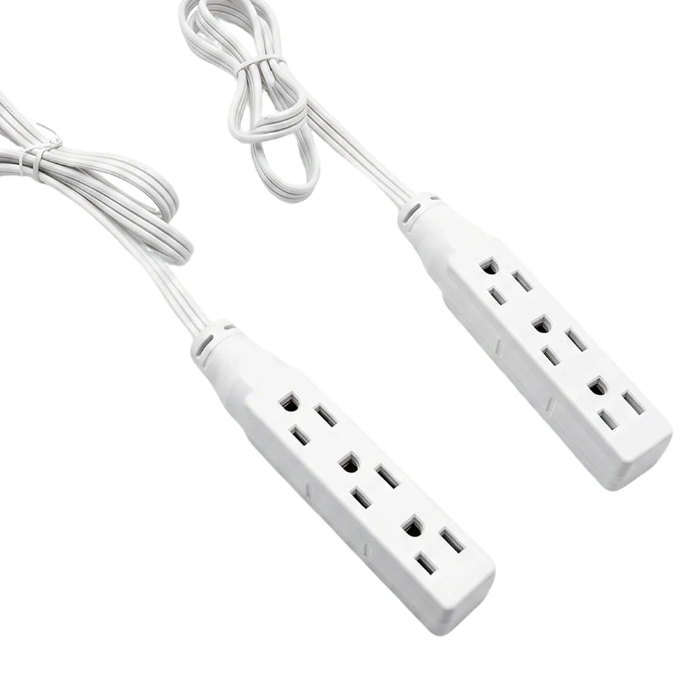 Twin Extension Cord Power Strip with Flat Plug (ETL Certified)