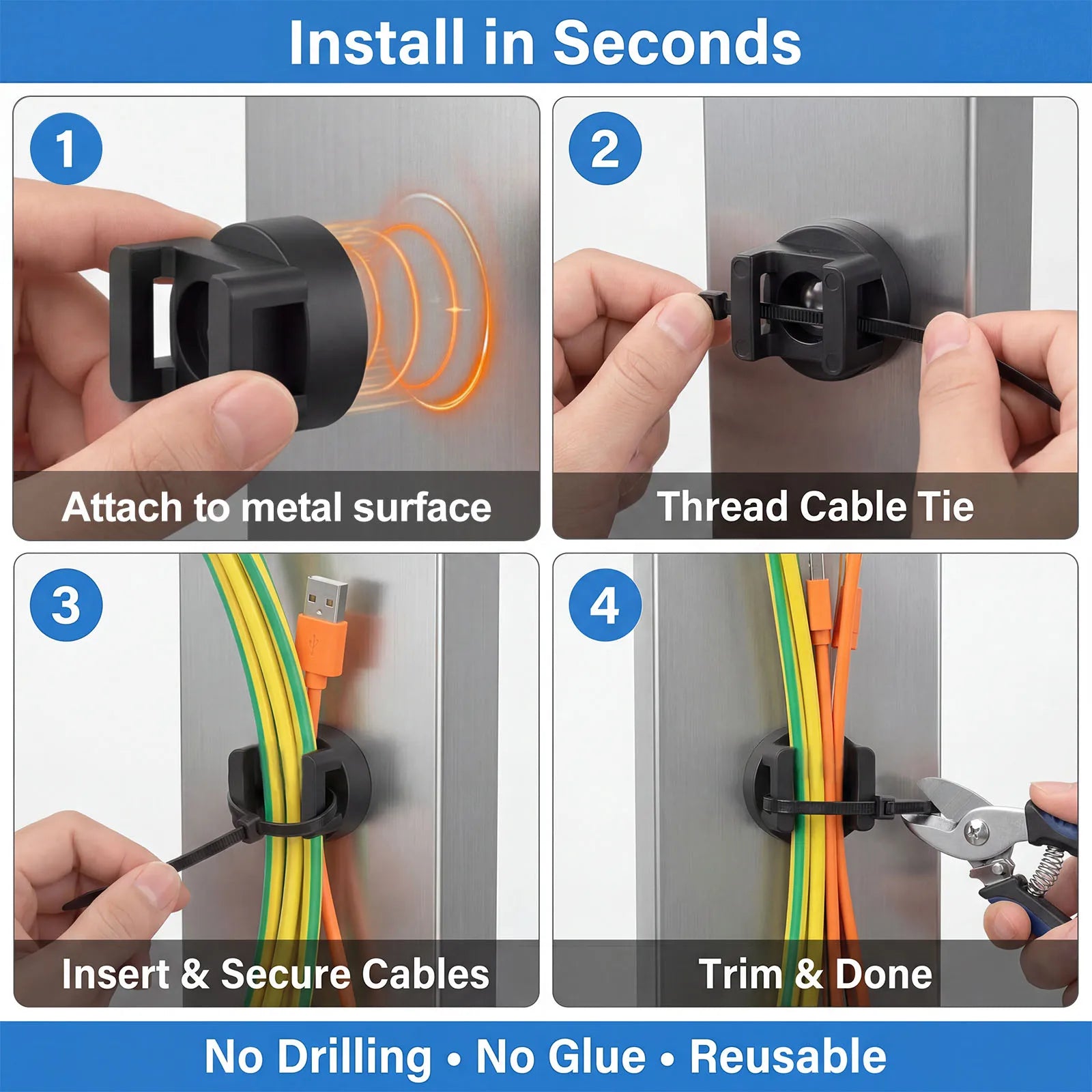 Waterproof Magnetic Cable Holders