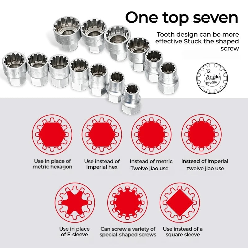 Pass-Through Ratchet Socket Wrench Set