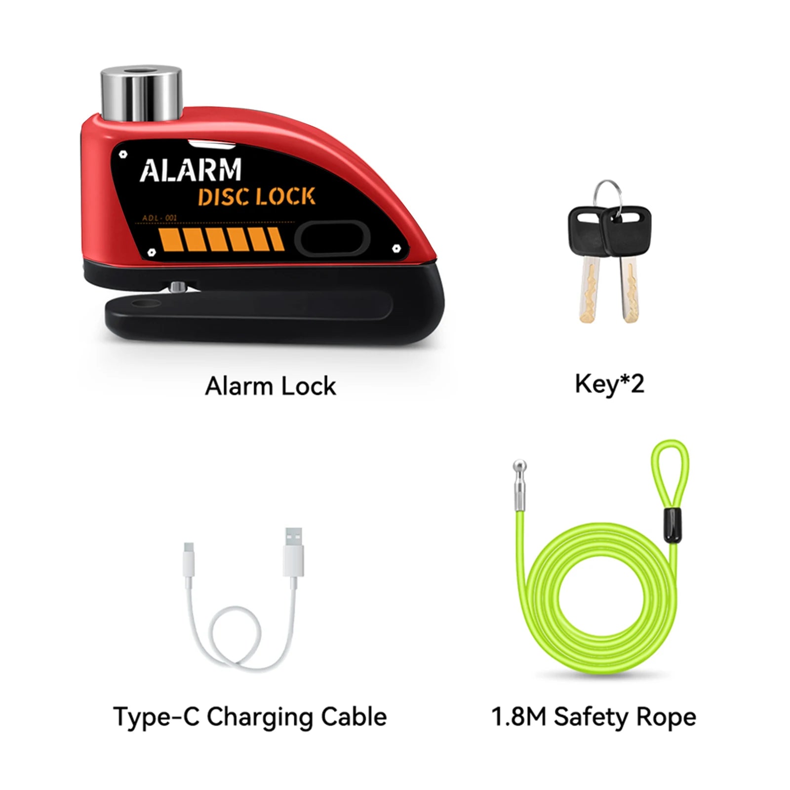 120dB Motorcycle Disc Brake Alarm Lock