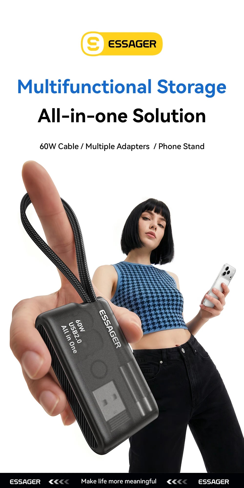 60W Universal Charging Cable Travel Kit & Storage Box