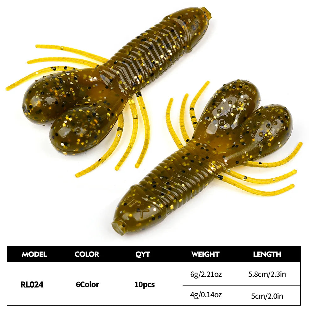 10 Pack Insect Soft Fishing Lures
