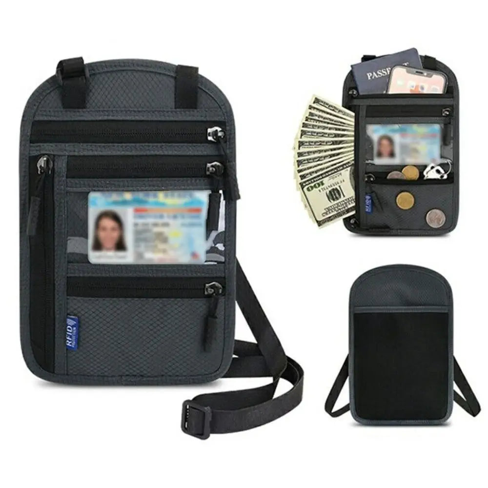 RFID Travel Neck Wallet Pouch