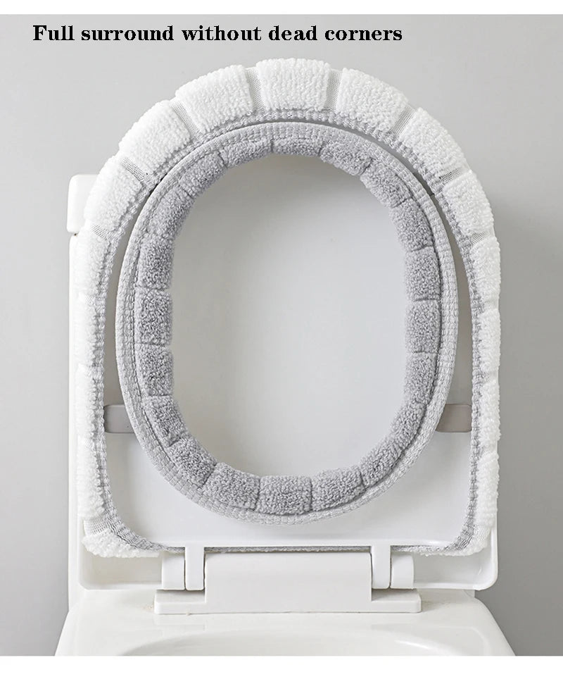 Soft Plush Toilet Seat Cover with Handle – Warm & Reusable