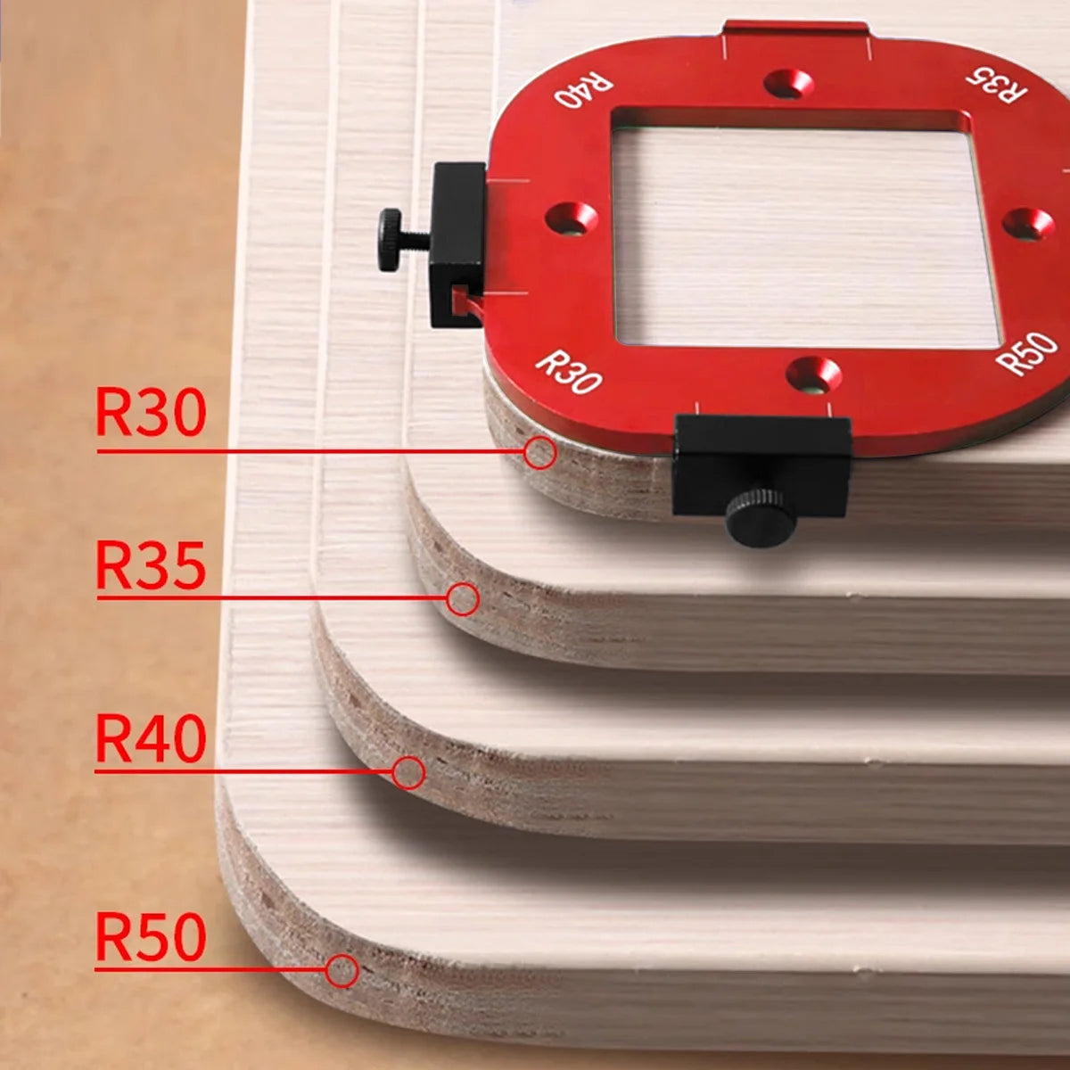 Aluminum Corner Radius Template Set (R10βR50)