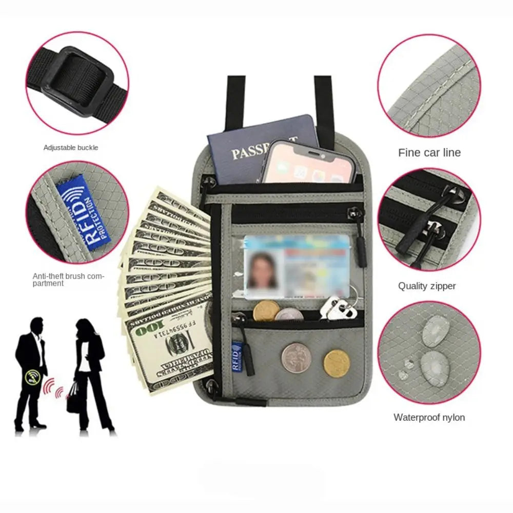 RFID Travel Neck Wallet Pouch
