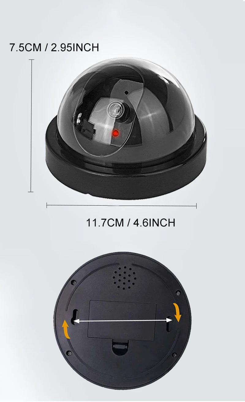 Dummy Dome Security Camera with Red LED Light