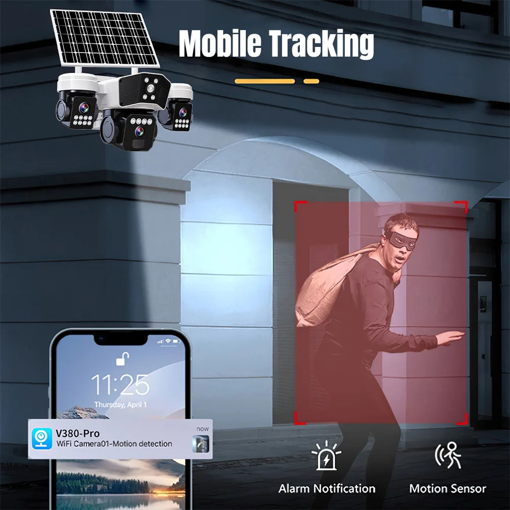 6MP Triple-Lens Solar PTZ Security Camera