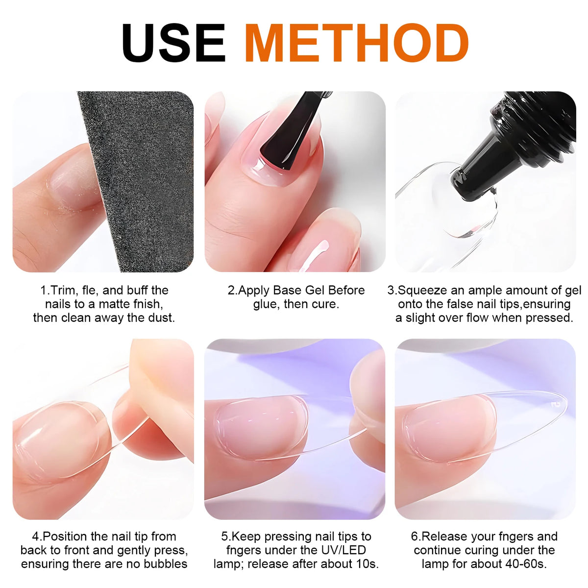 Gel adhesivo sólido para uñas postizas