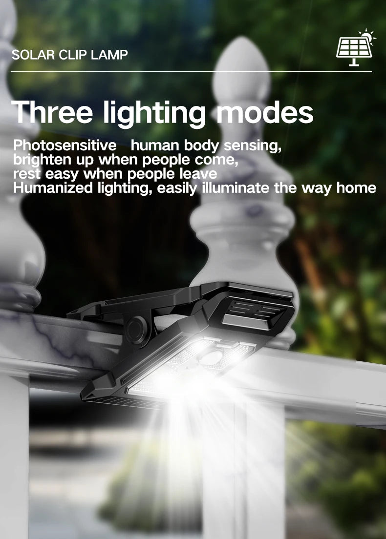 Solar Motion Sensor Clip-On Garden Light