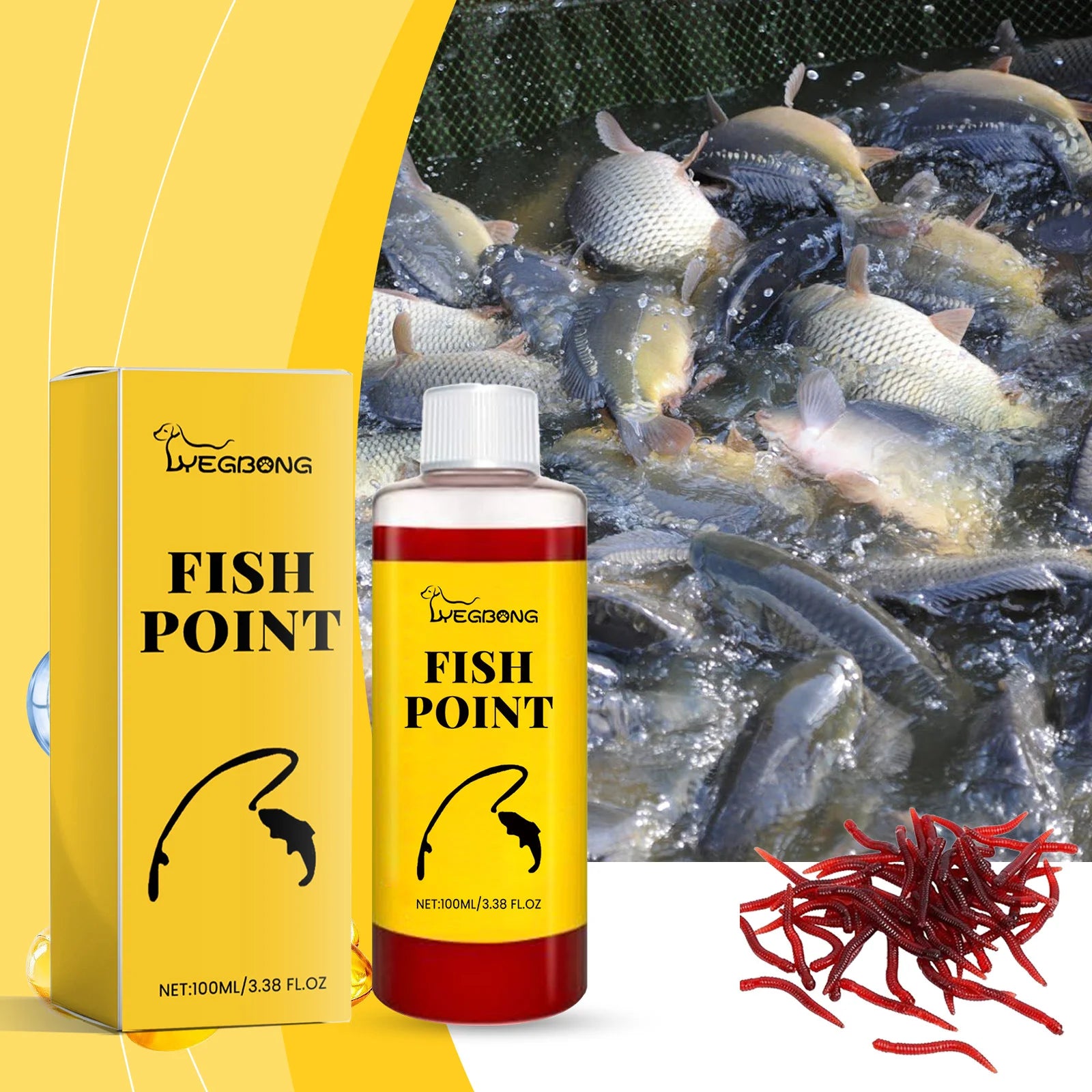 Red Worm Fish Attractant Oil 3.4oz (100ml)