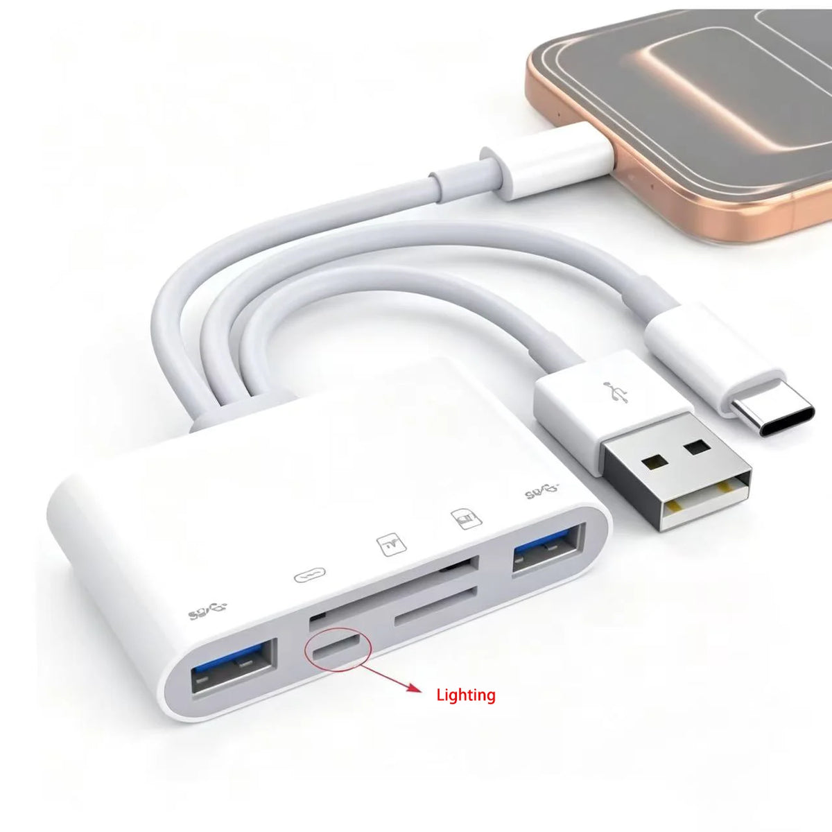 5-in-1 USB 3.0 SD & TF Card Reader Adapter