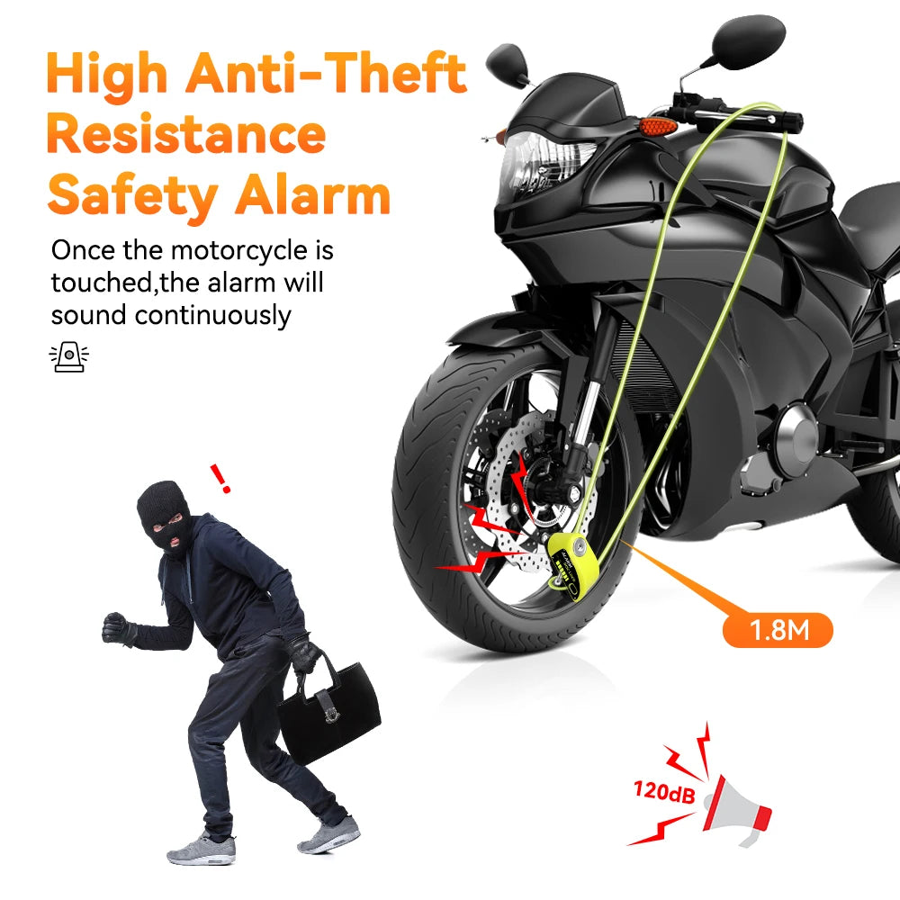 120dB Motorcycle Disc Brake Alarm Lock