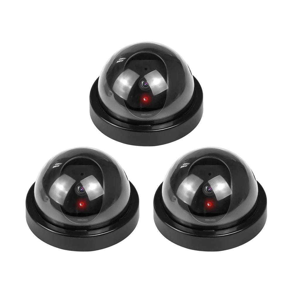 Dummy Dome Security Camera with Red LED Light