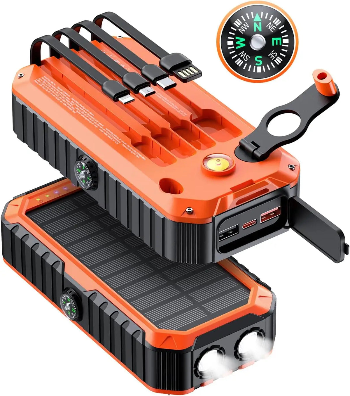 40000mAh Solar Power Bank + Hand Crank