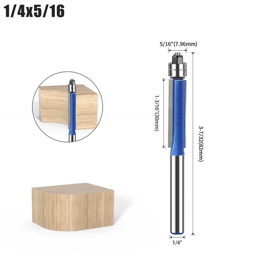 Flush Trim Router Bit with Dual Bearings