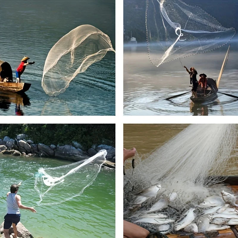 Easy-Throw Nylon Fishing Cast Net