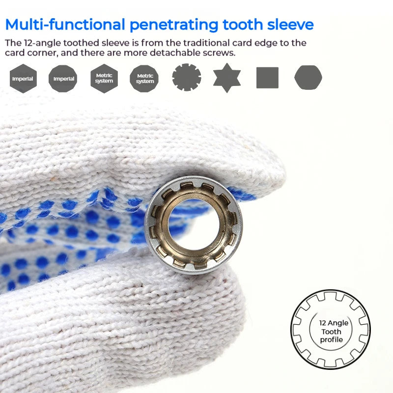 Pass-Through Ratchet Socket Wrench Set