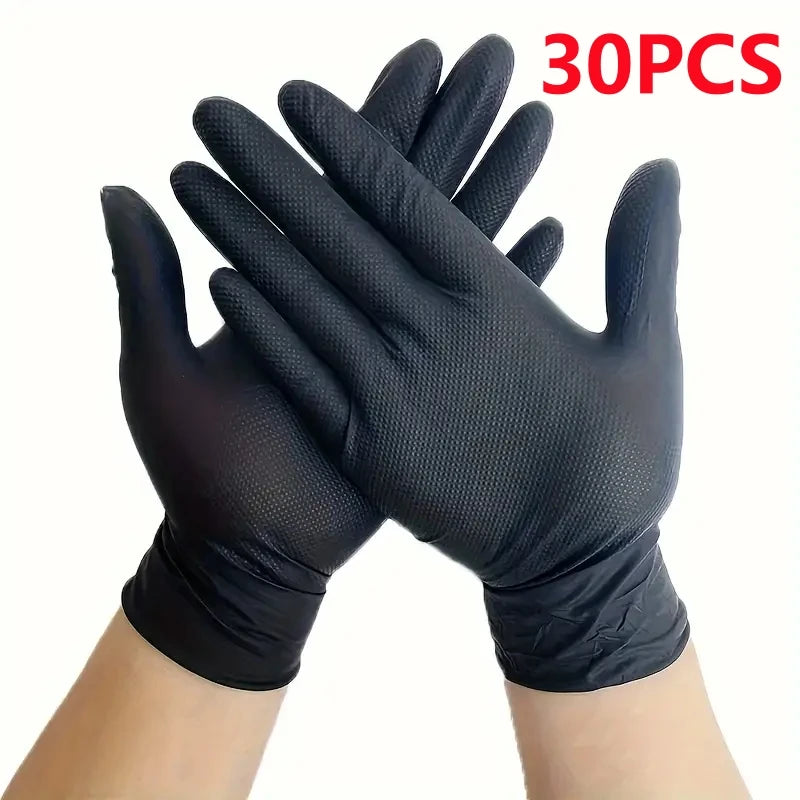 Heavy Duty Black Nitrile Gloves - Premium Quality