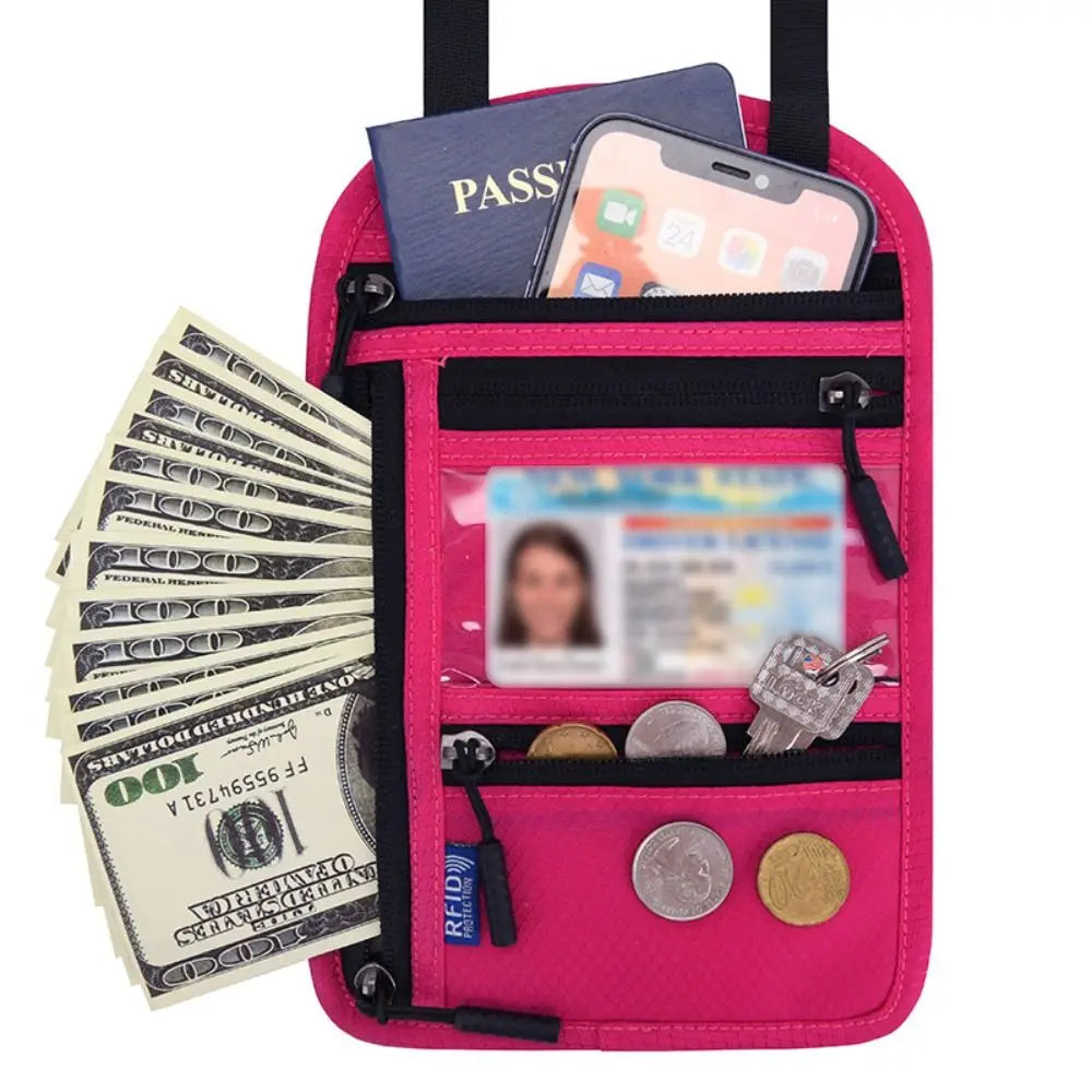 RFID Travel Neck Wallet Pouch