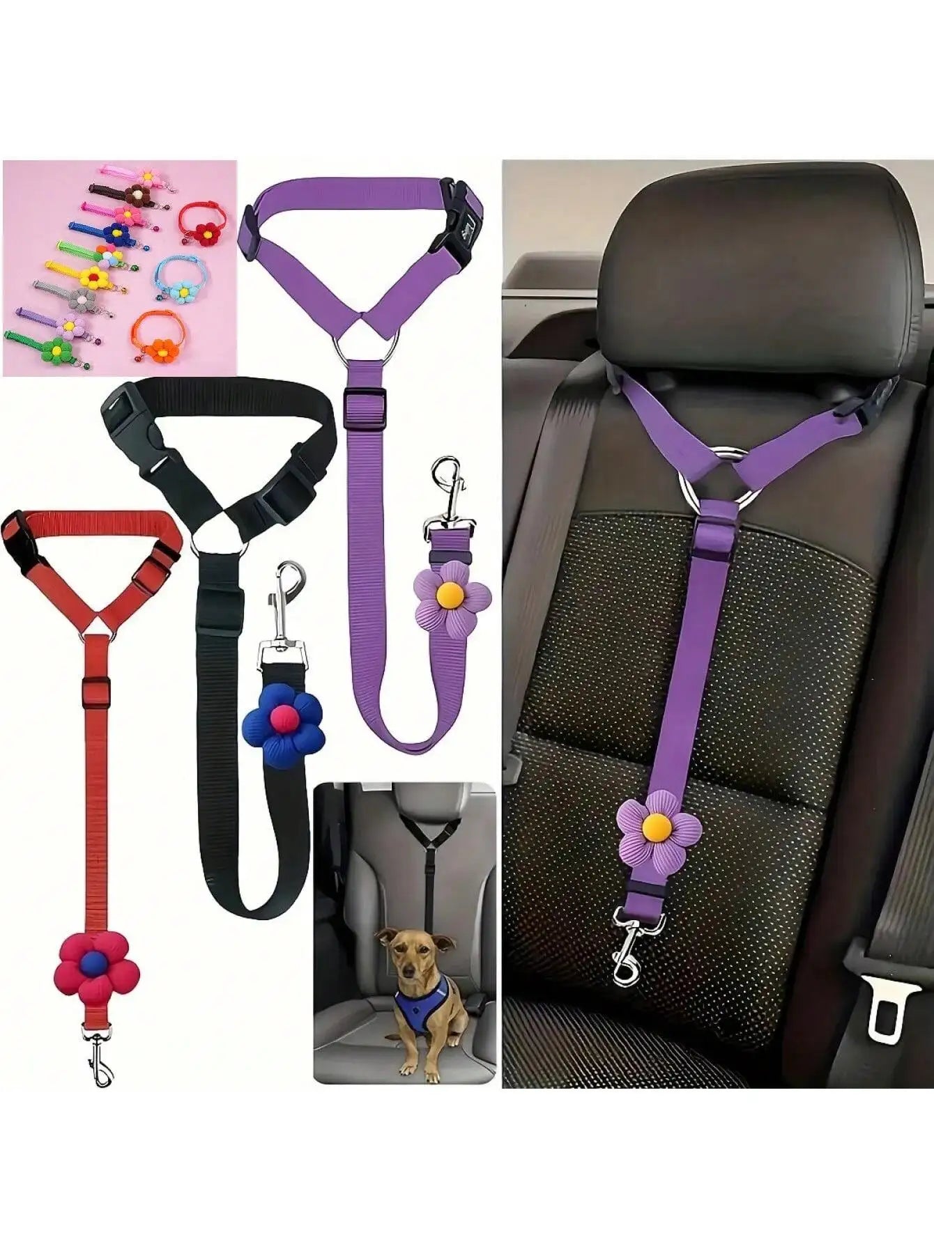 Adjustable Pet Car Seat Belt (T)