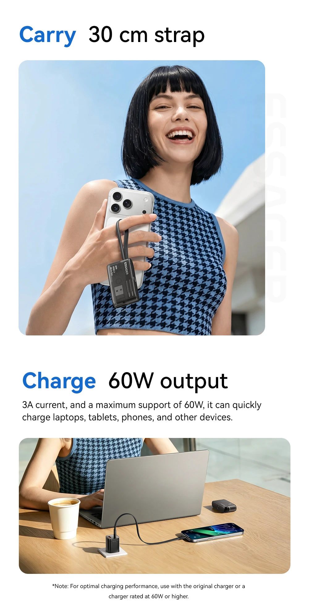 60W Universal Charging Cable Travel Kit & Storage Box