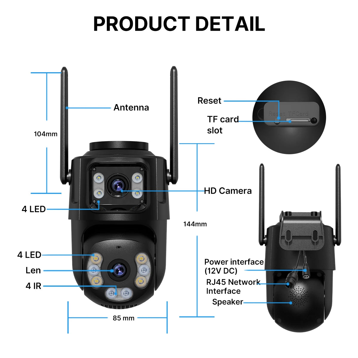 8MP Dual-Lens Outdoor PTZ WiFi Security Camera