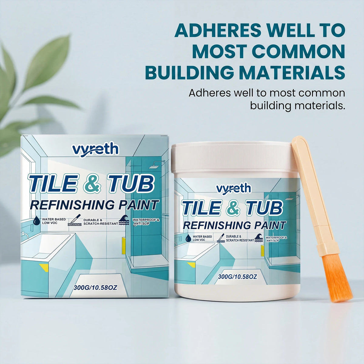 Tile & Tub Refinishing Paint – Waterproof Bathtub, Sink & Tile Repair Coating (10.6 oz)