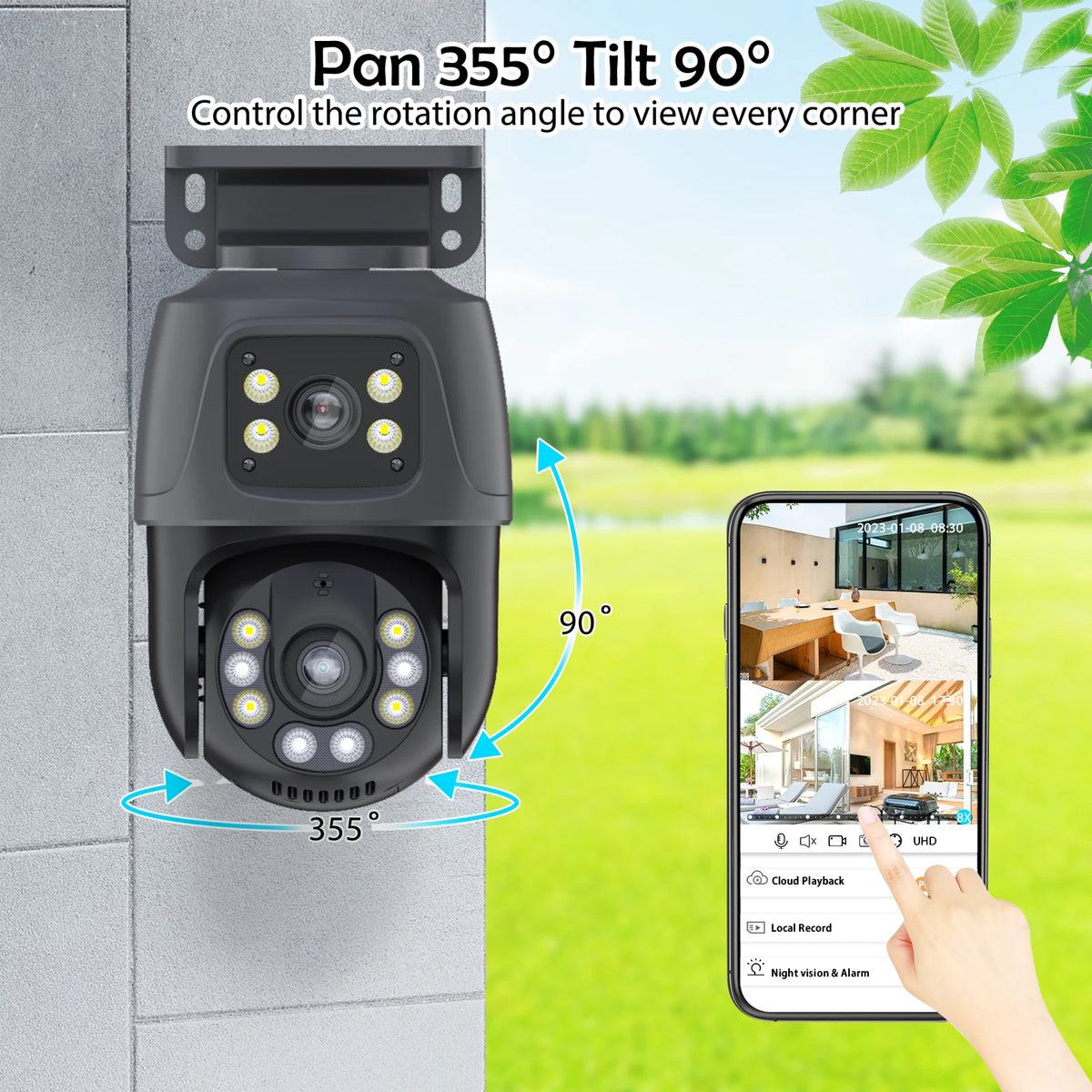6MP Dual-Lens PTZ PoE Security Camera System